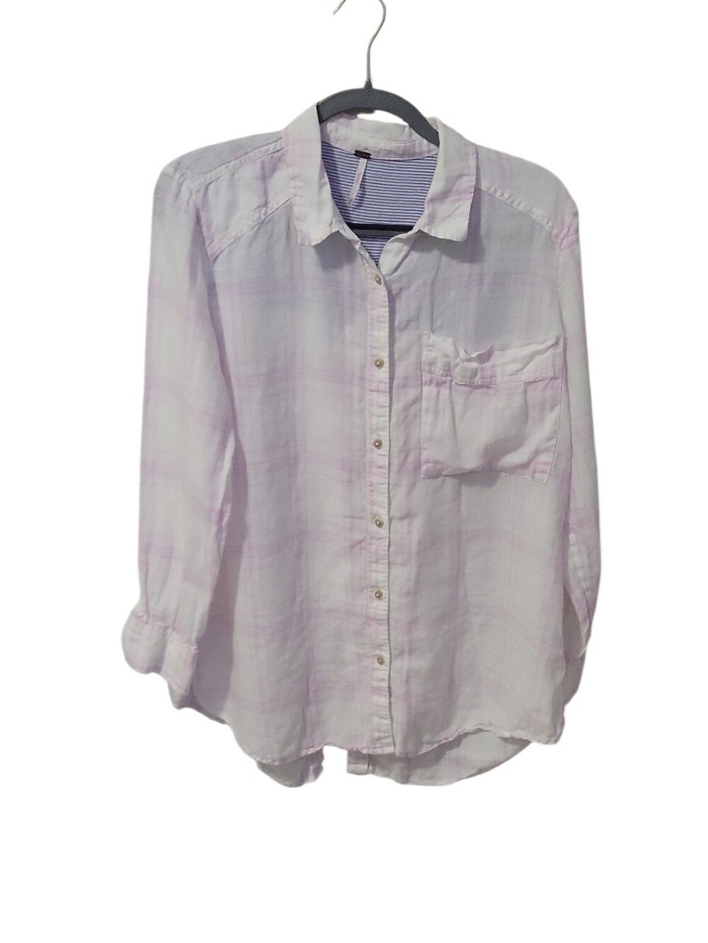 Free People Linen Button-Up Shirt-Medium
